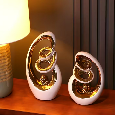 Set of 2 Decorative Ceramic Vases – Modern Minimalist Style for Table, Office, and Home Décor